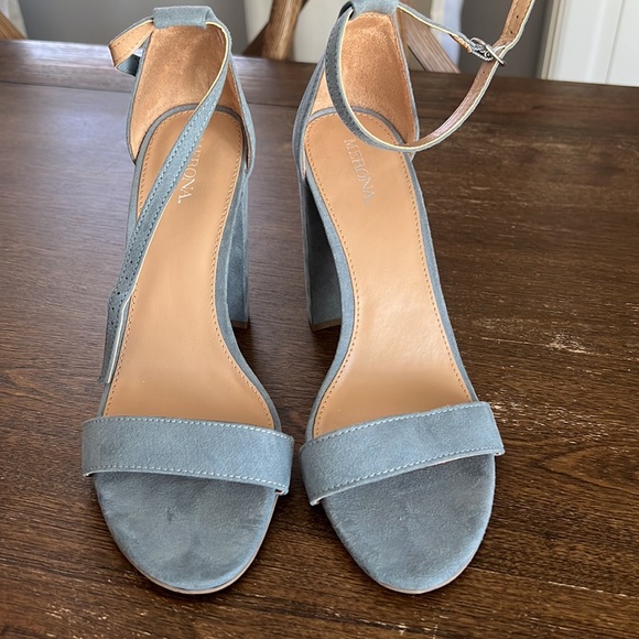 Blue Faux Suede Heels Merona Brand size 9 - Picture 3 of 4